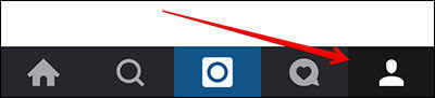 toque en el icono de perfil en Instagram