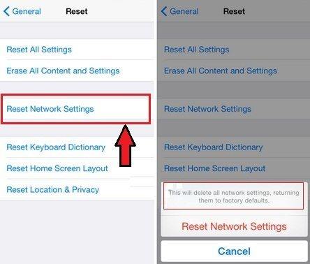 Скидання налаштувань мережі в iOS 10 на iPhone
