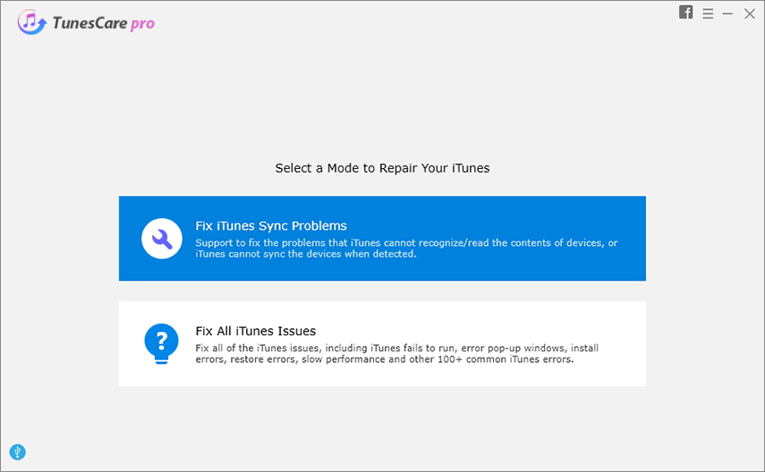 interface principale de tenorshare tunescare