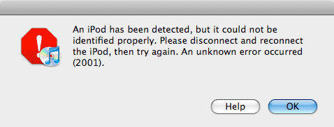 iPod iTunes 오류 2001