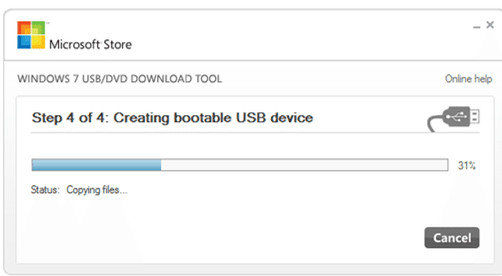 Kopieren der Installationsdateien auf das USB-Laufwerk