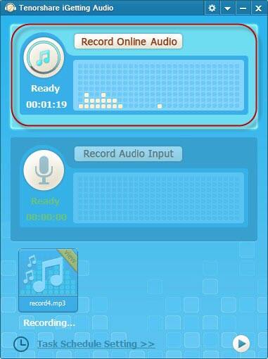 registra audio in streaming