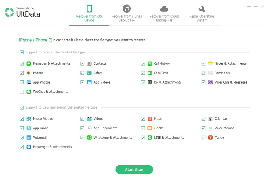 récupération de données iphone tenorshare