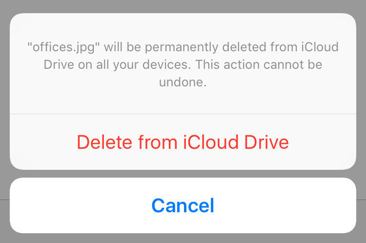 حذف الملفات من icloud