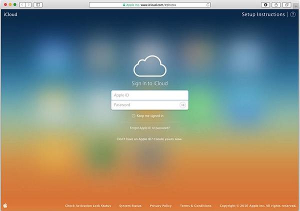 Prisijunkite prie „iCloud.com“