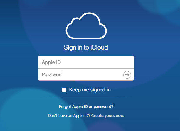 Entre no iCloud.com