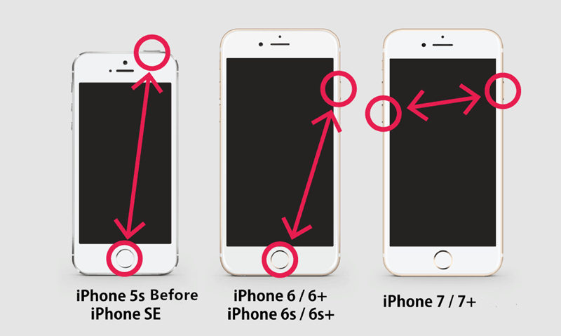 إجبار إعادة تشغيل iphone