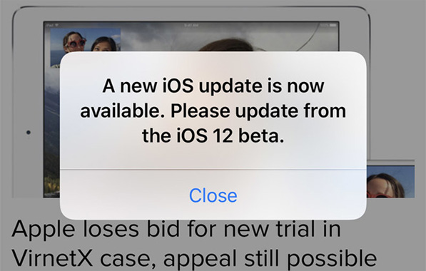 Uuden iOS-päivityksen korjaaminen on nyt saatavilla Viesti iOS 12