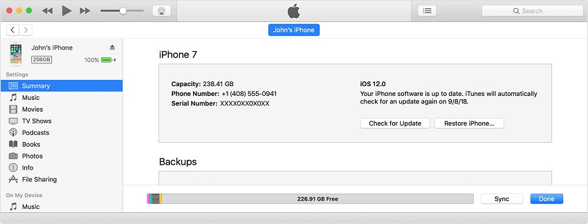 iTunes stellt iOS 12 iPhone wieder her