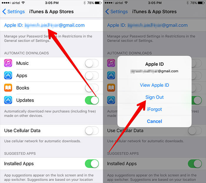 App Store abmelden