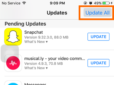تحديث تطبيقات ios