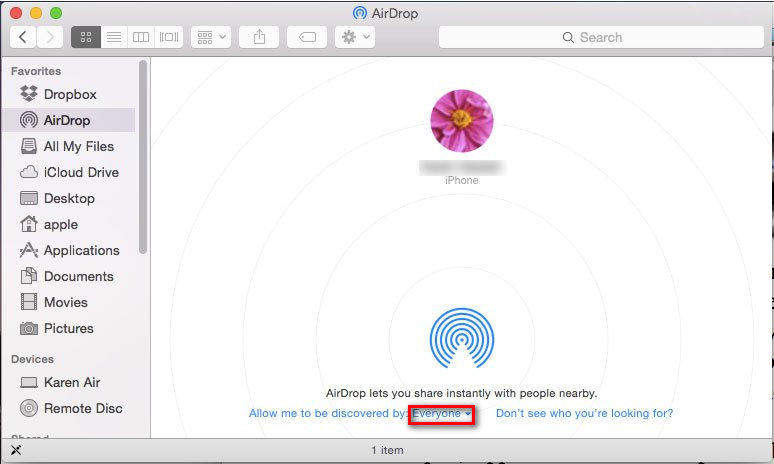 létrehozta a airdrop mac-t