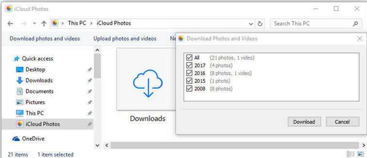 icloud fotók letöltése