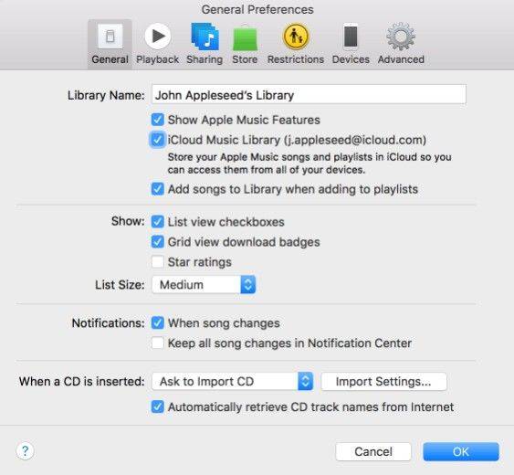 icloud musikbibliotek