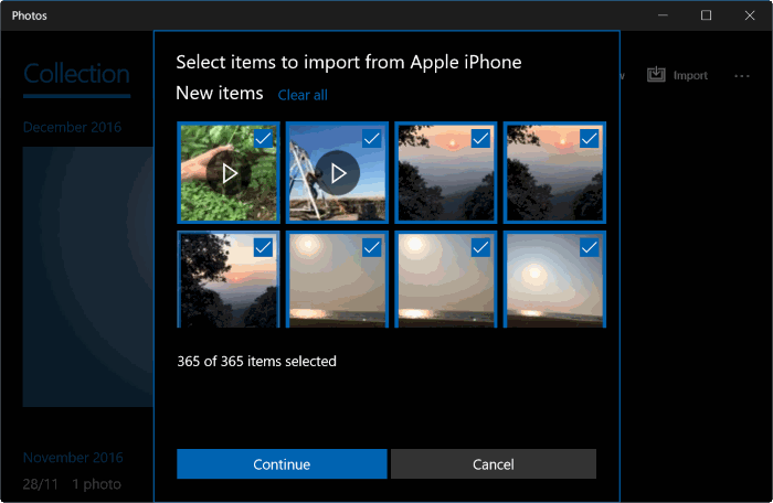 importovat videa s aplikací pro fotografie pro Windows