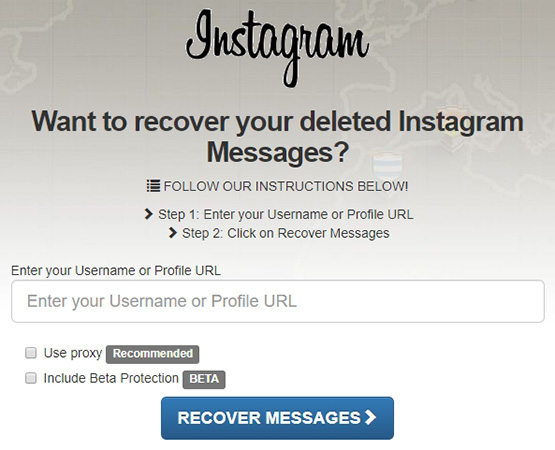 recuperación de mensajes directos de Instagram