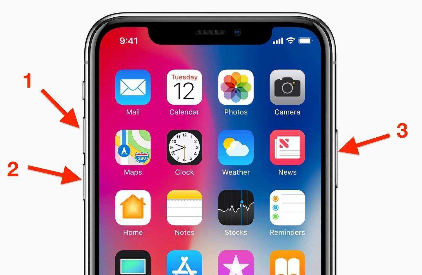 iš naujo paleiskite „iPhone X“