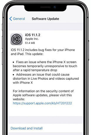 iPhone X software-update