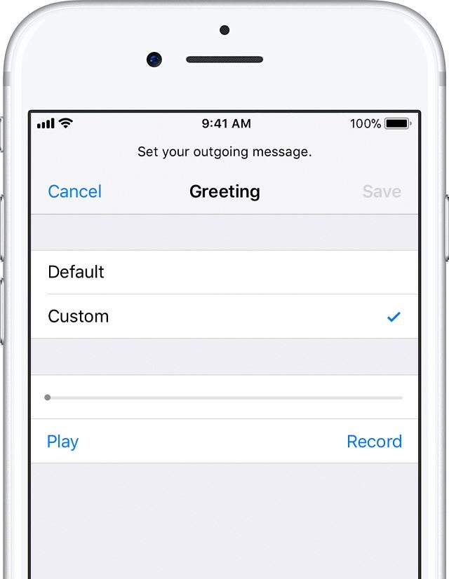 iphone voicemail brugerdefineret hilsen