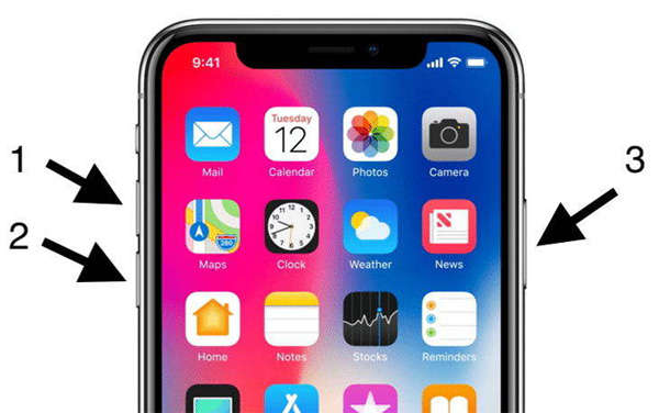 сила рестартиране iphone x