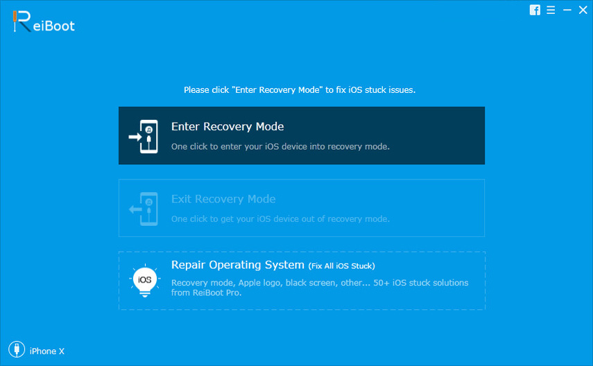 vyberte fix all ios stuck reiboot
