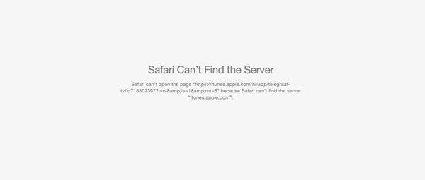 Safari kan server niet vinden