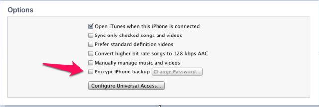 verschlüsseln Sie iTunes Backup