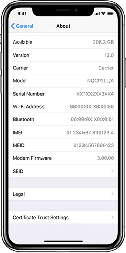 Imei track iphone -asetukset