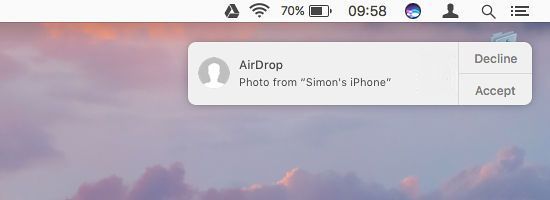 MacでAirdrop Noteを受け取る