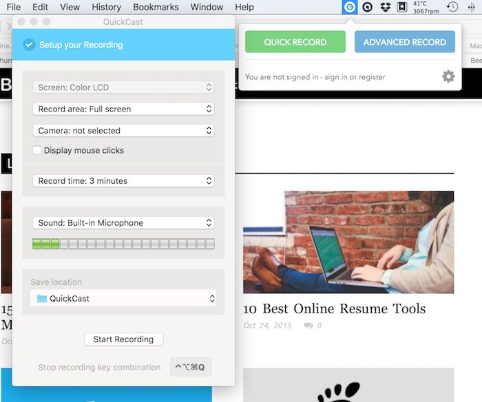 Quickcast recorder mac