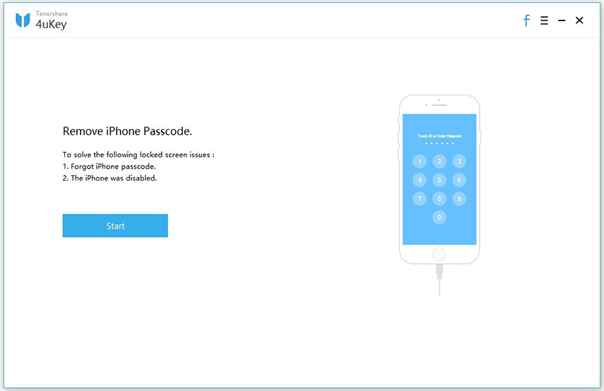 interfaz principal de 4ukey para comenzar