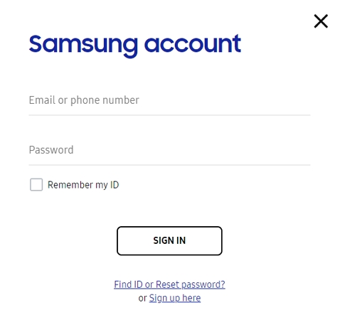 samsung-tili kirjautumalla tietokoneeseen