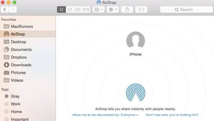  įgalinti „airdrop“ „Mac“