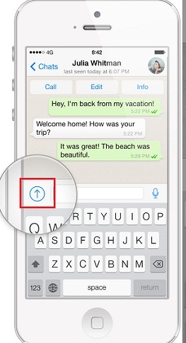 whatsapp iphone अटैचमेंट