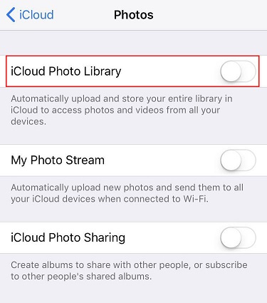 įgalinti „icloud“ nuotraukų biblioteką 