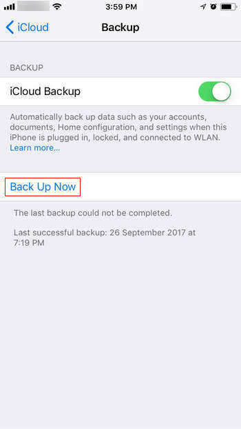 icloud बैकअप अब iphone