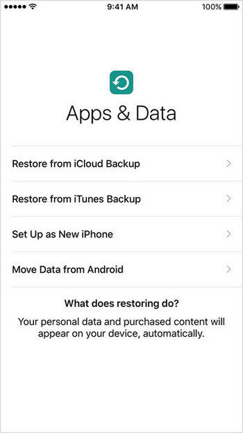 बैकअप ipad से पुनर्स्थापित करें