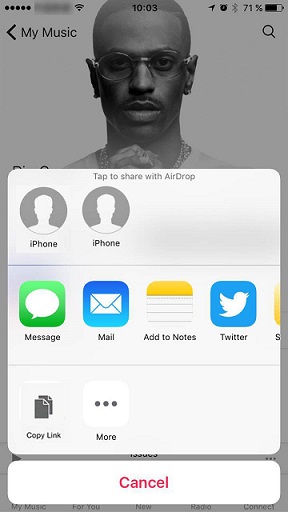 iPhone एयरड्रॉप के साथ साझा करें