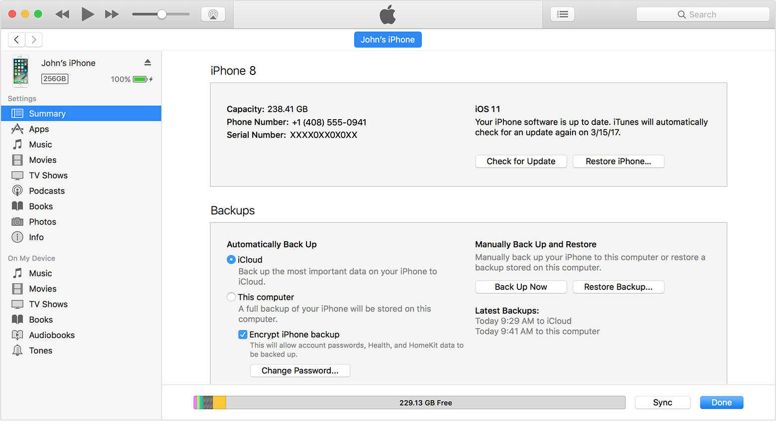 การสำรองข้อมูล iTunes ตอนนี้มี