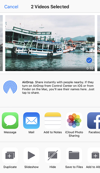 vyberte fotografie airdrop