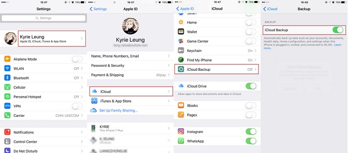 iphone backup icloud