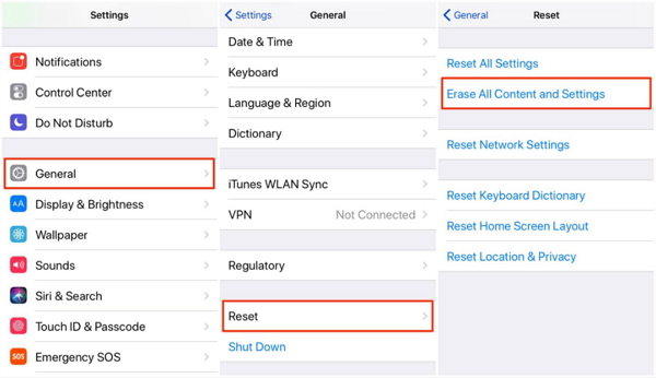 apagar configurações e dados do iphone