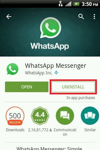 desinstalar whatsapp