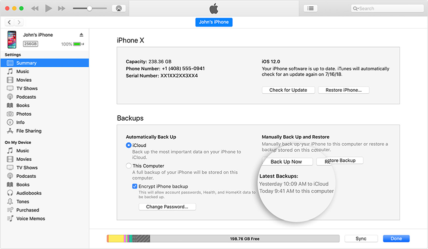 Backup WhatsApp iTunes